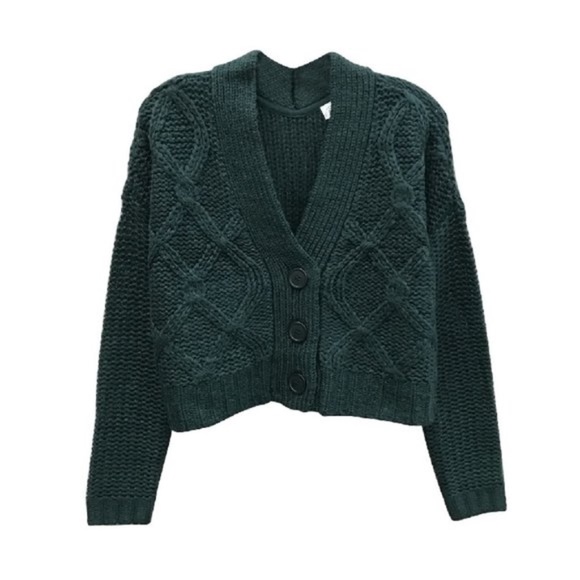 Rag Supply Cropped Cable Cardigan - Picture 1 of 6